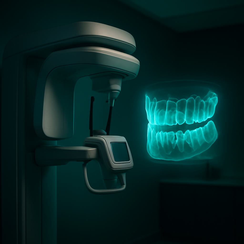 Tomógrafo CBCT 3D em clínica de radiologia odontológica moderna